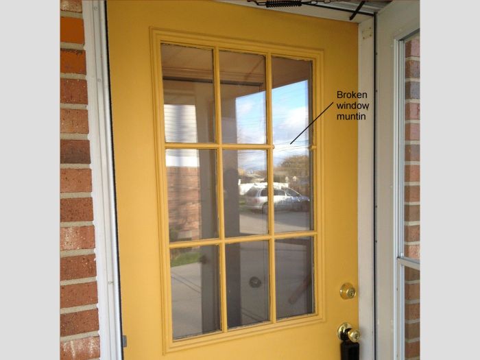 Replace front door window glass