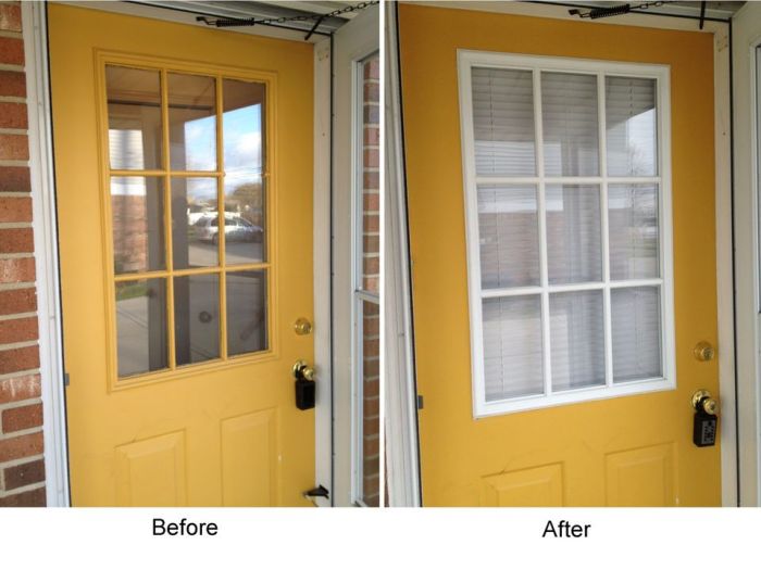 Replace front door window glass