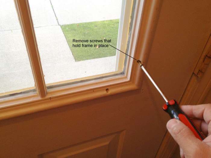 Replace front door window glass