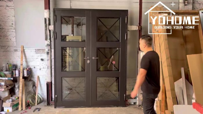 Hurricane impact front double doors