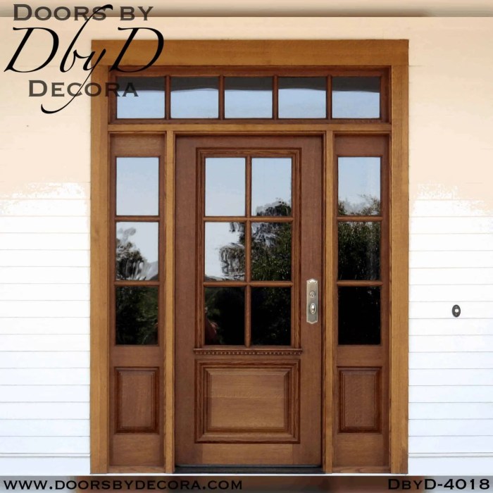 Double door with sidelights and transom