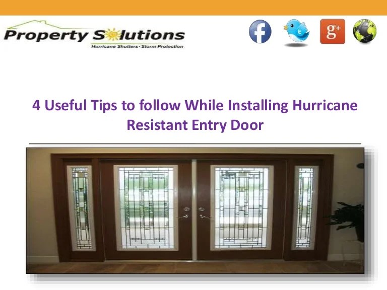 Hurricane impact entry doors